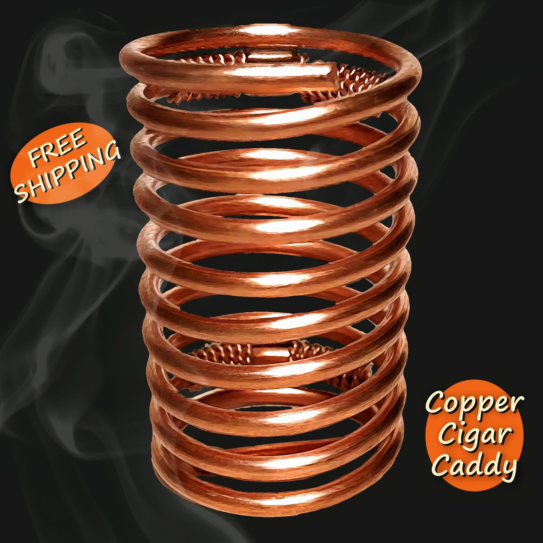 Copper Cigar Holder on golf cart Copper Cigar Caddy
