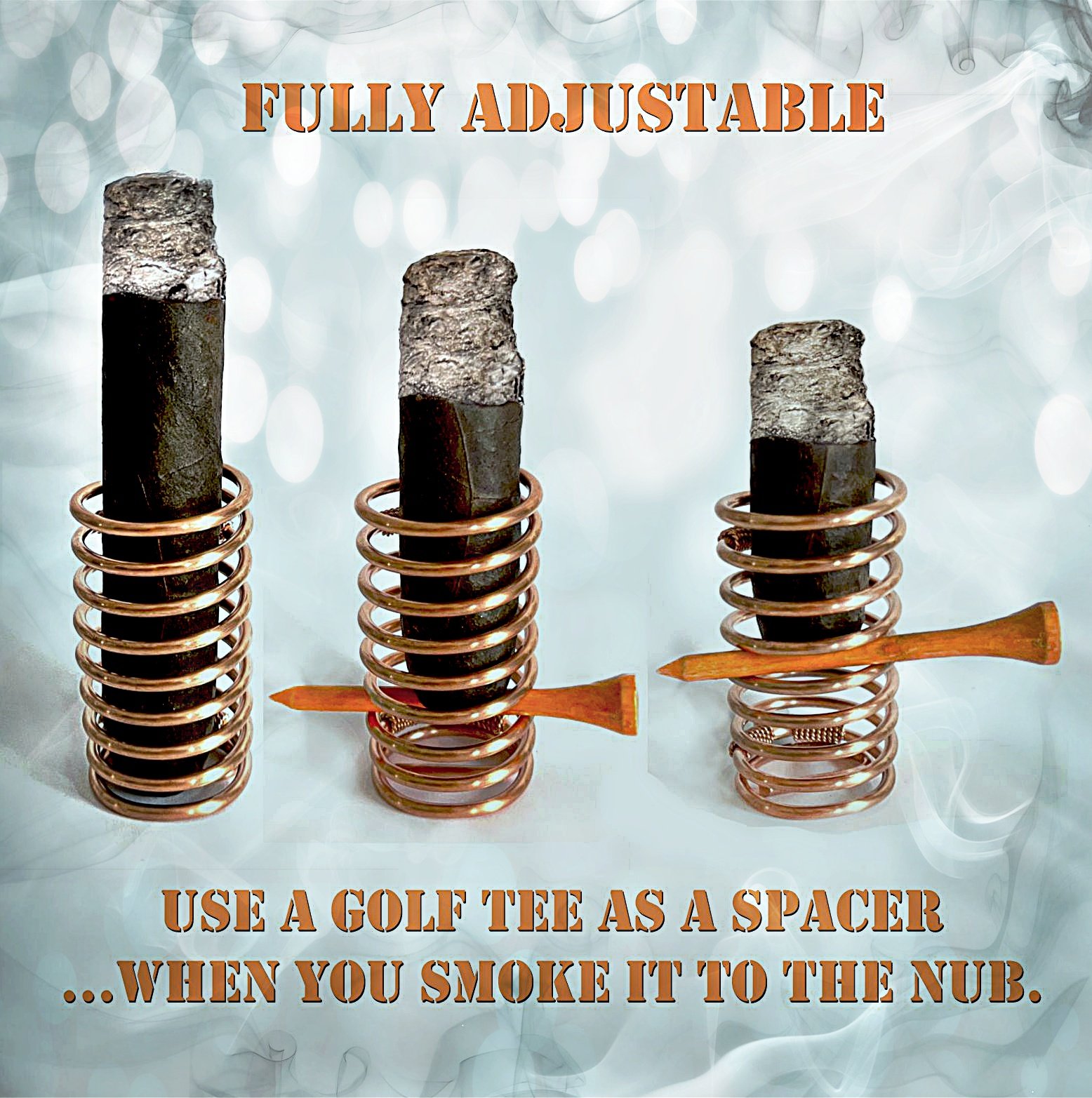 Copper Cigar Holder on golf cart