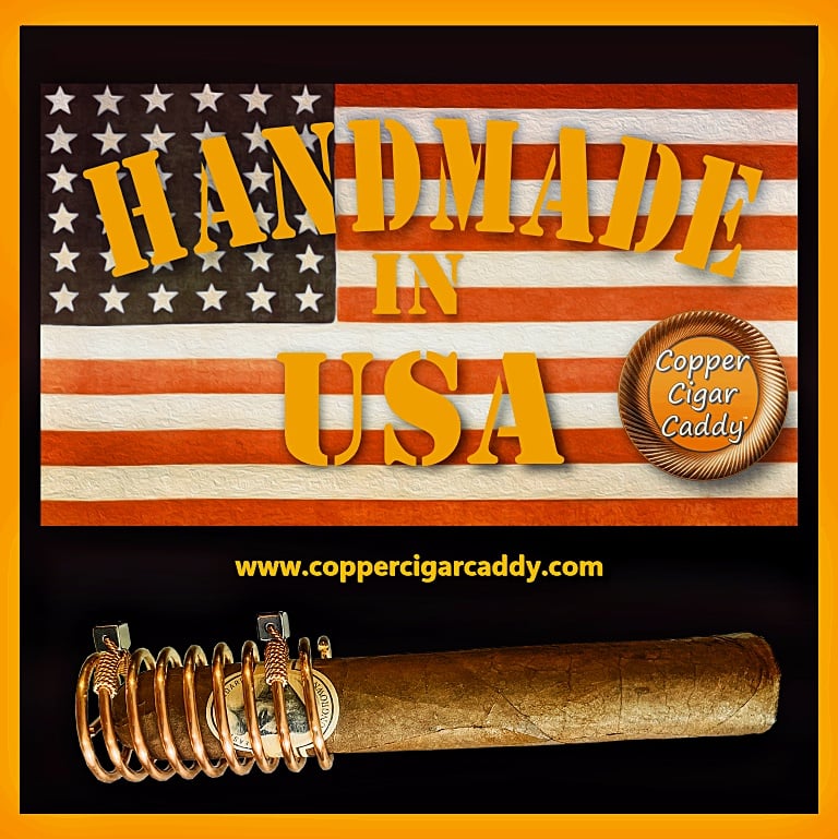copper cigar caddy logo for golfers