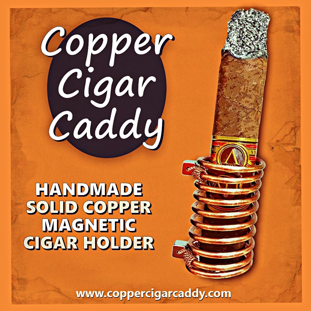Copper Cigar Holder on golf cart Copper Cigar Caddy